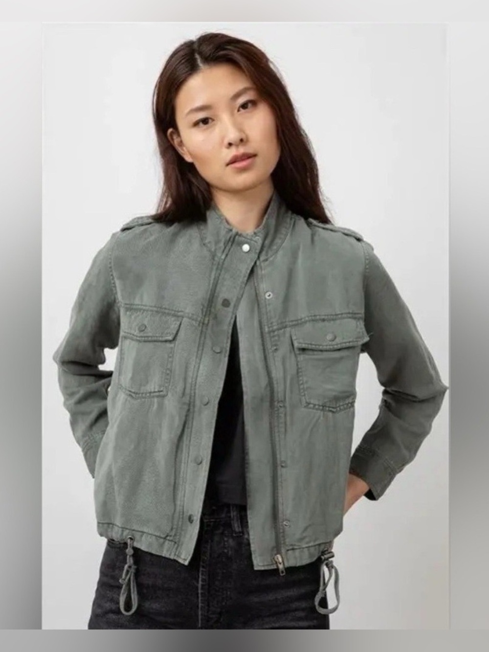 Rails Collins Gray Utility Jacket with Drawcord Hem